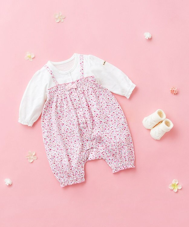 MIKI HOUSE HOT BISCUITS カバーオール＆ソックスギフトセット【BOX付き】 ピンク