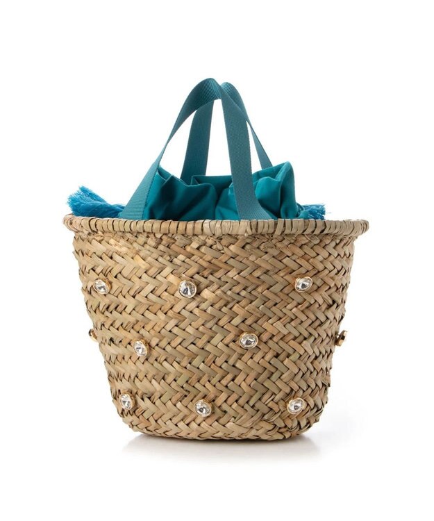 UNBILLION kakatoo ビジュー付きカゴバッグ ブルー