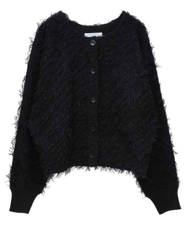 Green Parks フリンジニットカーディガン Black