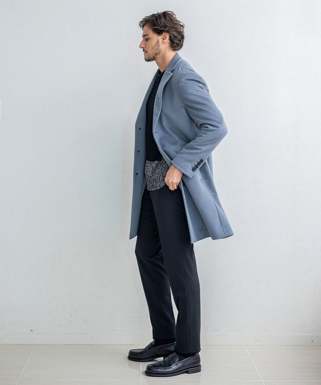 JOSEPH HOMME グロッシーウール　チェスターコート サックスブルー系