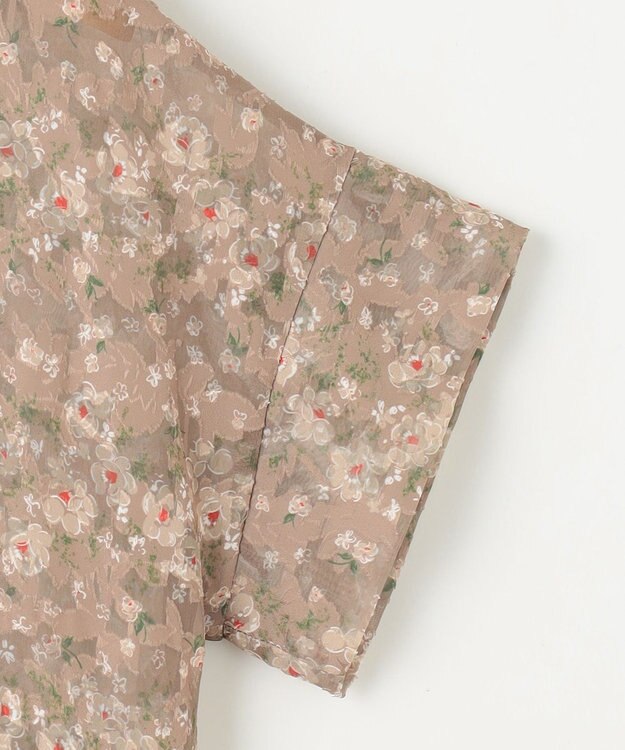 組曲 S 【WEB限定】フラワーボーダージャガードプリント ワンピース アプリコットベージュ系5