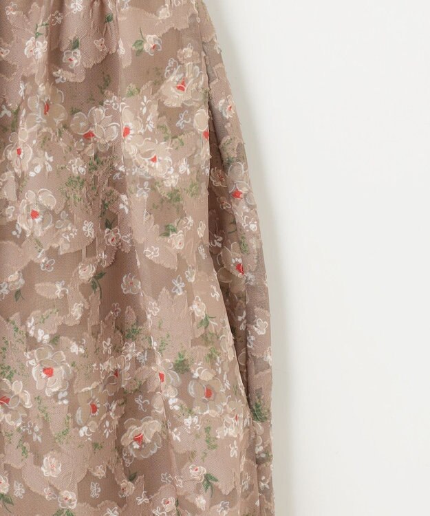 組曲 S 【WEB限定】フラワーボーダージャガードプリント ワンピース アプリコットベージュ系5