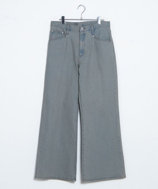 WEGO ルーズフィットフレアパンツ デニム中濃加工色