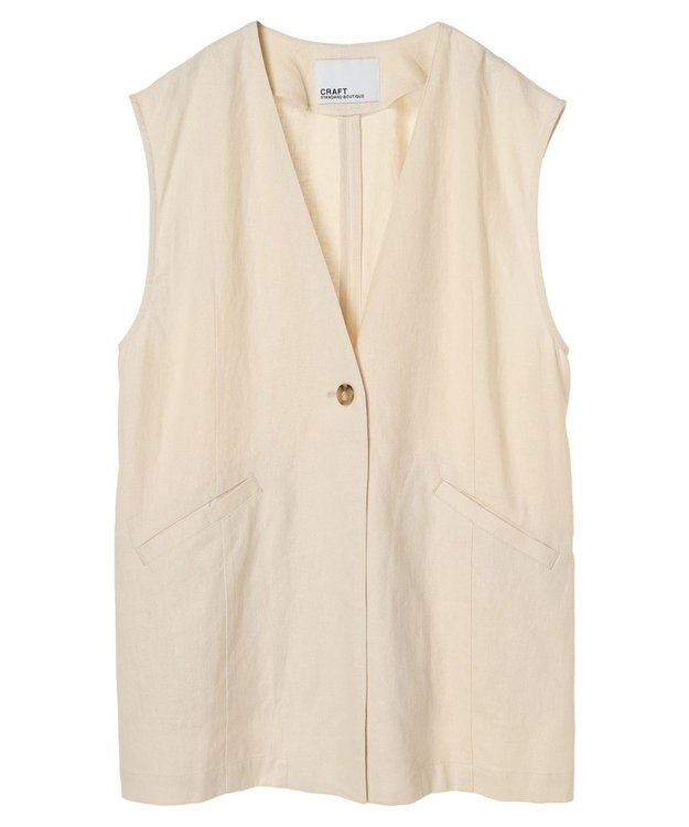 CRAFT STANDARD BOUTIQUE 【キナリノ別注】リネンレーヨンジレベスト Ivory
