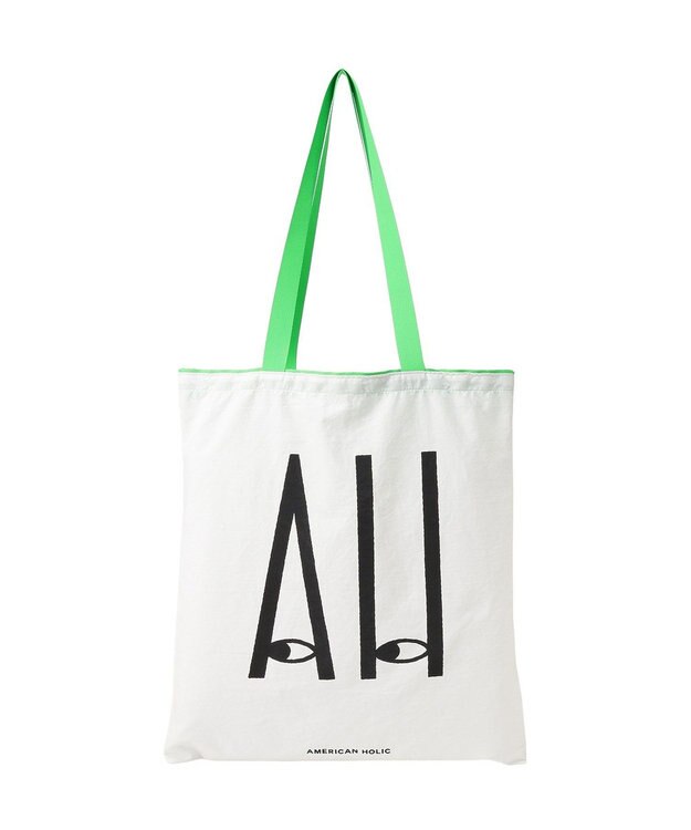 AMERICAN HOLIC カラーハンドルホリホリトートバッグ Green
