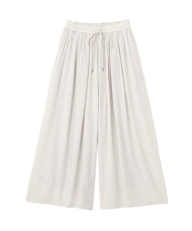 YECCA VECCA 【セットアップ可能】シルキータックワイドパンツ Gray Beige