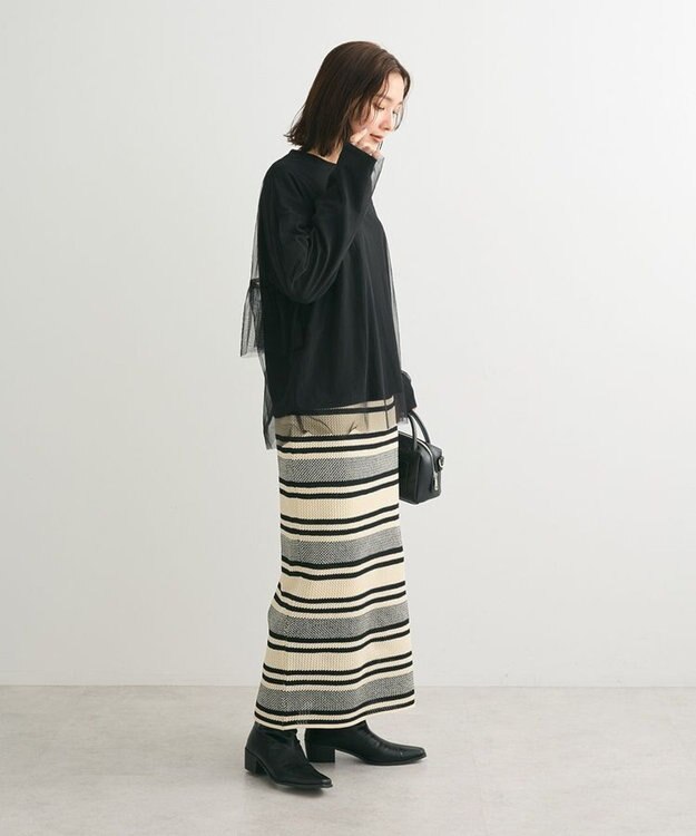 Green Parks ・ＥＬＥＮＣＡＲＥ　ＤＵＥ　チュールレイヤードロンＴＥＥ Black