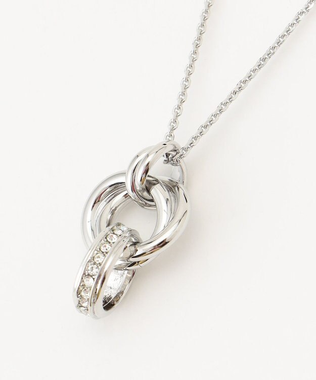 J.PRESS LADIES ビジューリング ネックレス シルバー系