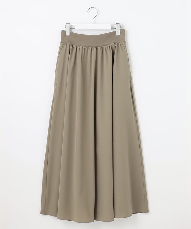 UNFILO 【撥水/ストレッチ/軽量】マジカル機能 ギャザースカート カーキ系