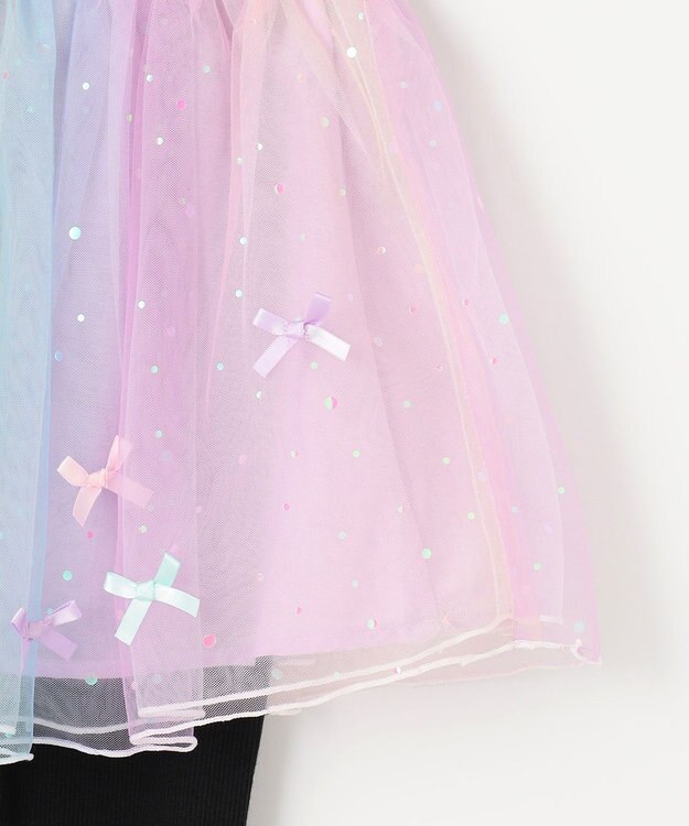 ANY KIDS リボン×ラメチュールスカッツ レインボー