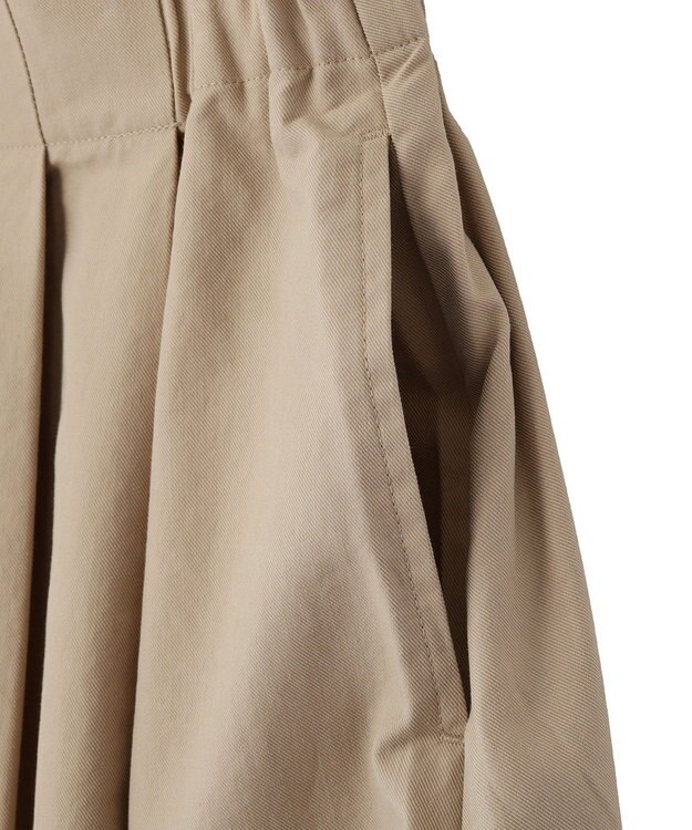 Green Parks 綿混やわらかタッチタックスカート Beige