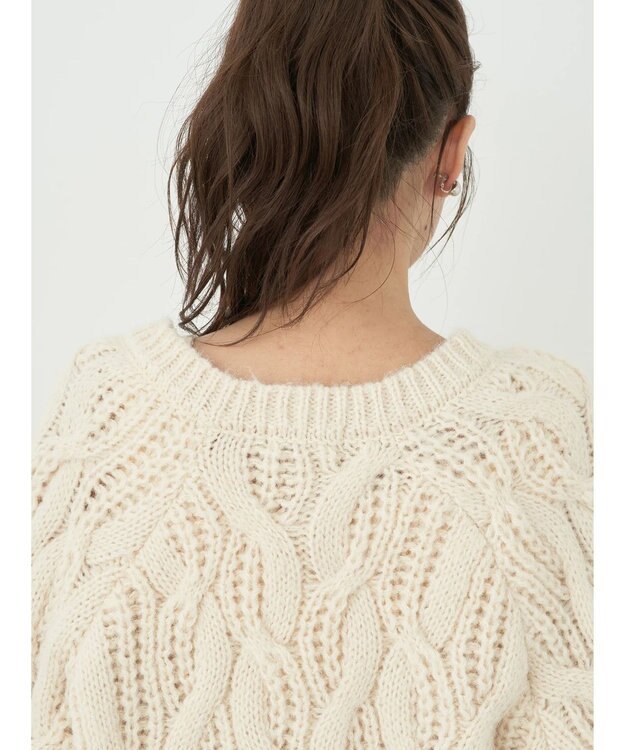 earth music&ecology ｍｉｘケーブルカーディガン Off White