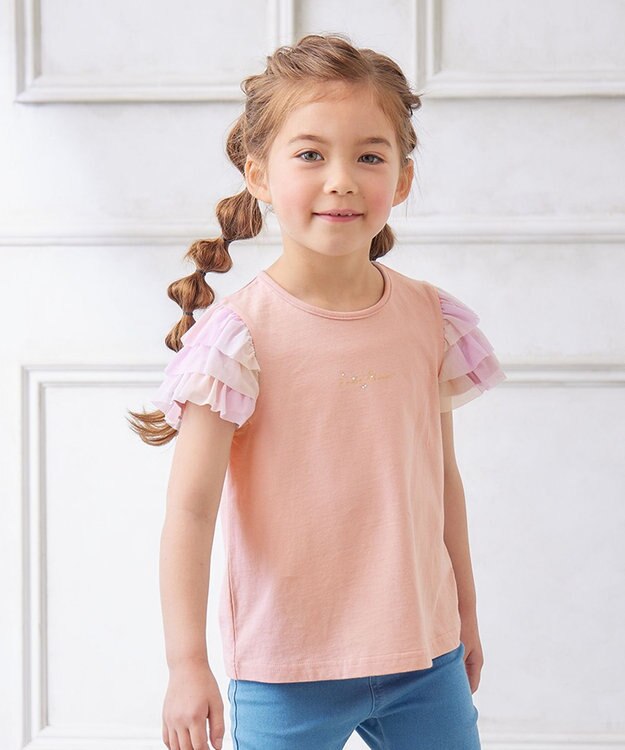 ANY KIDS 接触冷感 レインボーチュール Tシャツ ピンク