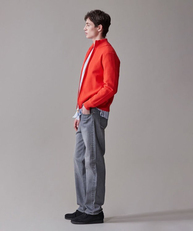 J.PRESS MEN 【KING SIZE】ハイツイストヘリンボン フルジップカーディガン オレンジ系