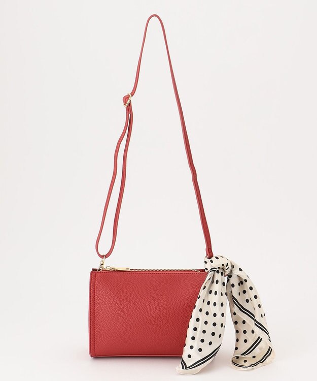 UNBILLION 【テレビ ドラマ着用アイテム】cachecache WEB限定スカーフ付ボックスショルダー レッド