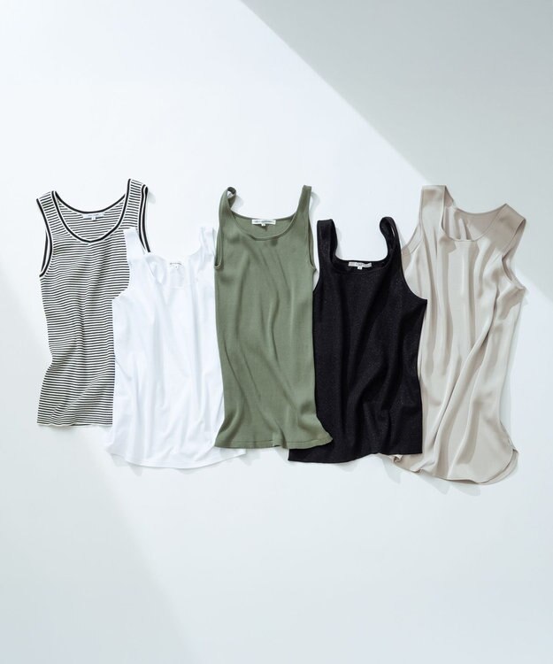 23区 S 【Oggi6月号掲載/新色追加】オーガニック コットンリブ タンクトップ モスグリーン系