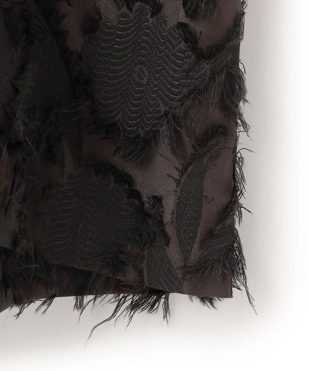 ICB 【洗える】 ヘアリーシアージャカード ブラウス ブラック系