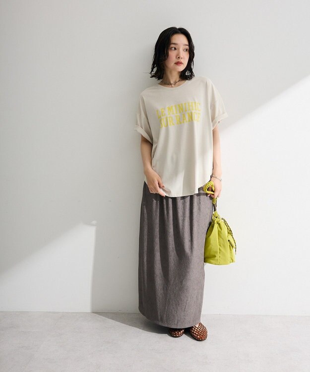 Green Parks ウェーブジャガードイージースカート Gray