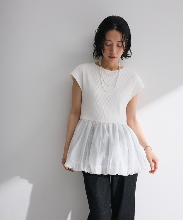 Green Parks ・ＥＬＥＮＣＡＲＥ　ＤＵＥ　フレンチバルーントップス Off White