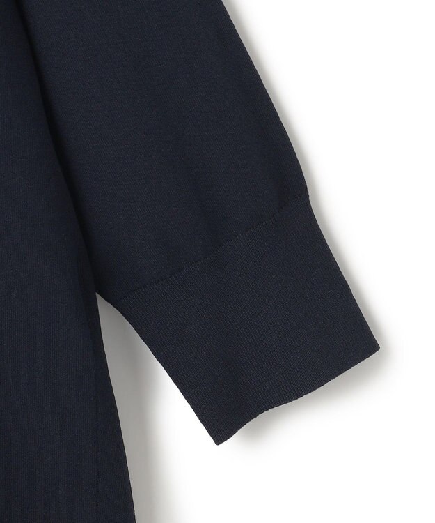 23区 L 【洗える】レーヨンポリエステルストレッチ シャツコンビ ニット ネイビー系