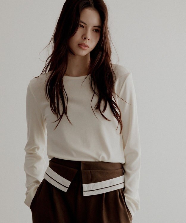 CRAFT STANDARD BOUTIQUE クルーネックバックメローカットソー Ivory