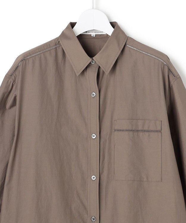 23区 【先行予約】ナイロンコットンタフタ シャツワンピース モカ系