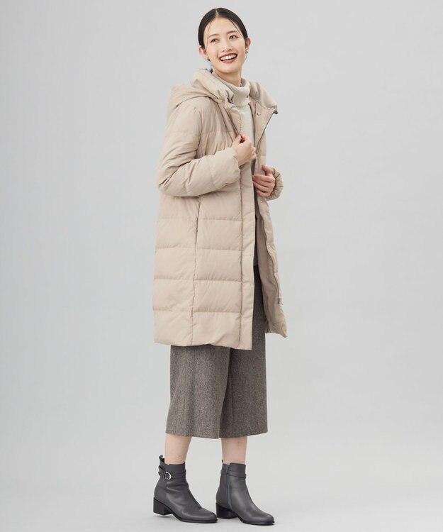 J.PRESS LADIES S ブラッシュドマルチポリ ロング ダウン コート ベージュ系