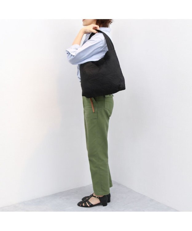 UNBILLION カシュカシュ cachecache / オルテガ柄キルト肩入れトートバッグ ブラック