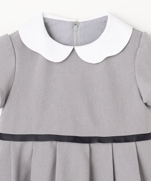 ANY KIDS 【2点セット】ノーカラー ボレロジャケット+襟付き ワンピース グレー