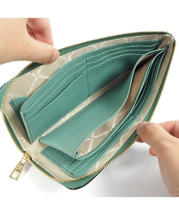 PELLE BORSA L字ファスナー長財布 Reinette Goods レネットグッズ 47184785 ミントグリーン