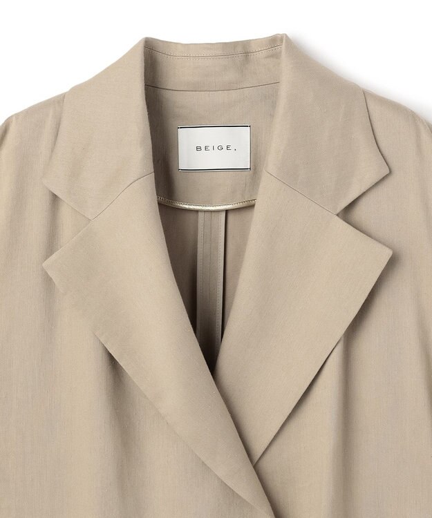 BEIGE， MICA /  リネンブレンドベルト付きジレ  L.Taupe