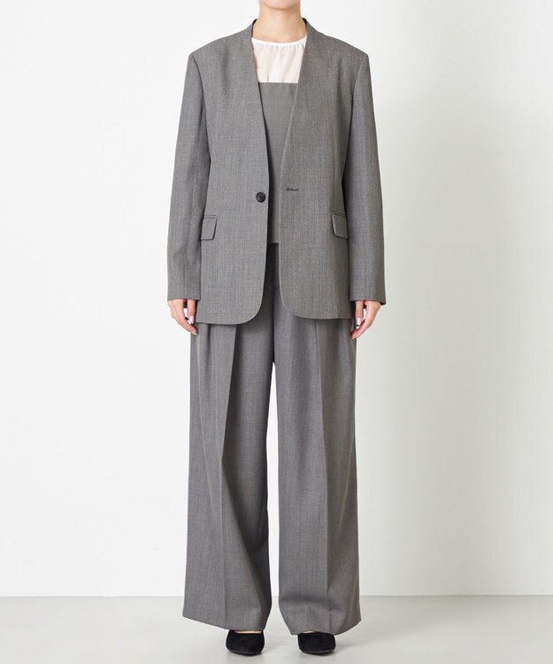 NAVE 【Nave】ウールポリエステルツイル ジャケット トップグレー系