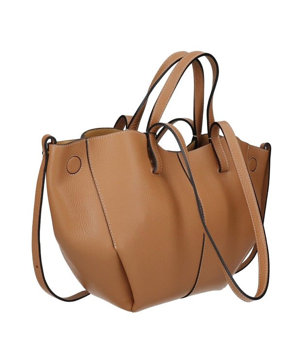 INTER-CHAUSSURES 【ANDREA CARDONE】センターシームレザーハンドバッグ オーク