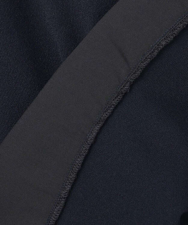 23区 L 【洗える】レーヨンポリエステルストレッチ シャツコンビ ニット ネイビー系