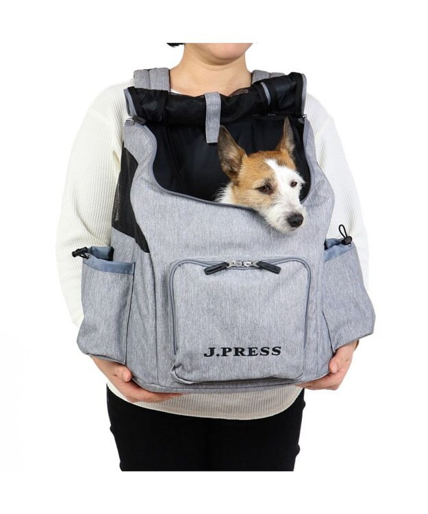PET PARADISE J.PRESS マルチリュック グレー （M ）L ハグ＆キャリー 小型犬 グレー