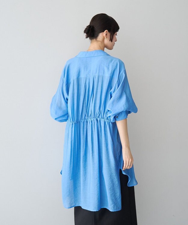 YECCA VECCA シアー2way袖バルーンチュニック Blue