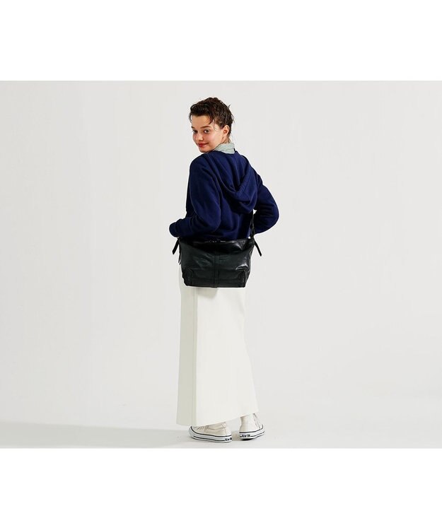 genten ライトシープ　ショルダーバッグ小 ダークグレー