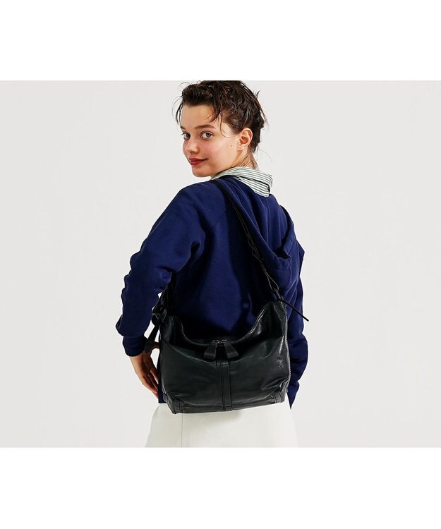 genten ライトシープ　ショルダーバッグ小 ダークグレー