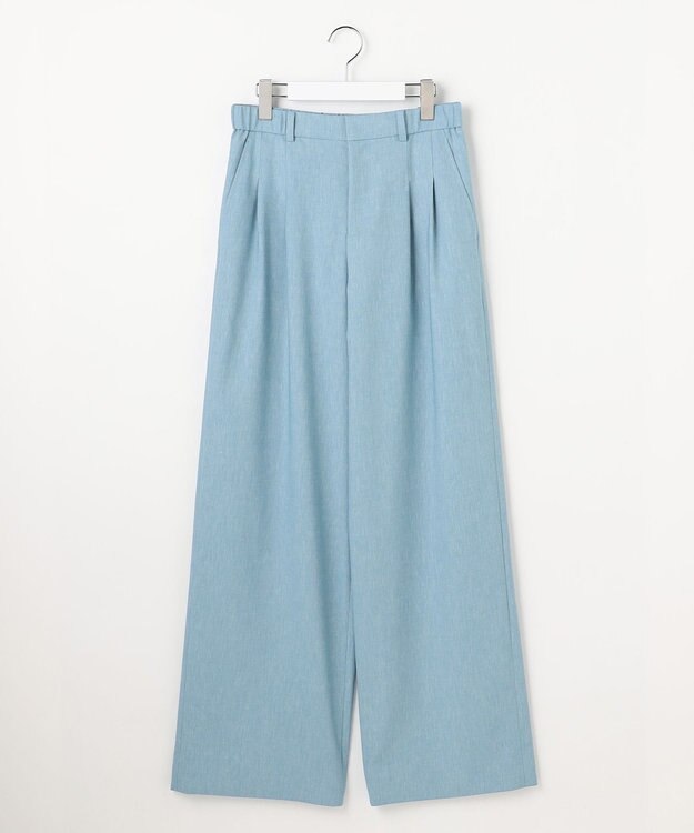 自由区 L 【セットアップ対応】ソフトリネンダンガリーワイド パンツ サックス