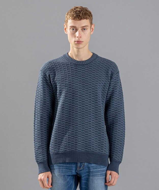 JOSEPH HOMME ツイーリーコットン　ミドルゲージニット　 ダルブルー系3