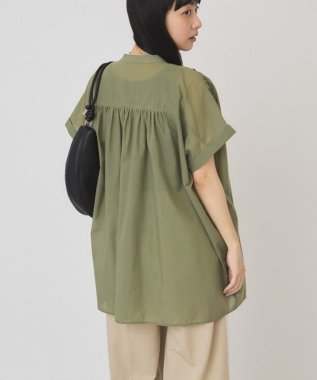 AMERICAN HOLIC 【予約】【WEB限定】イージーケア+接触冷感 フレンチスリーブギャザーシャツ Khaki