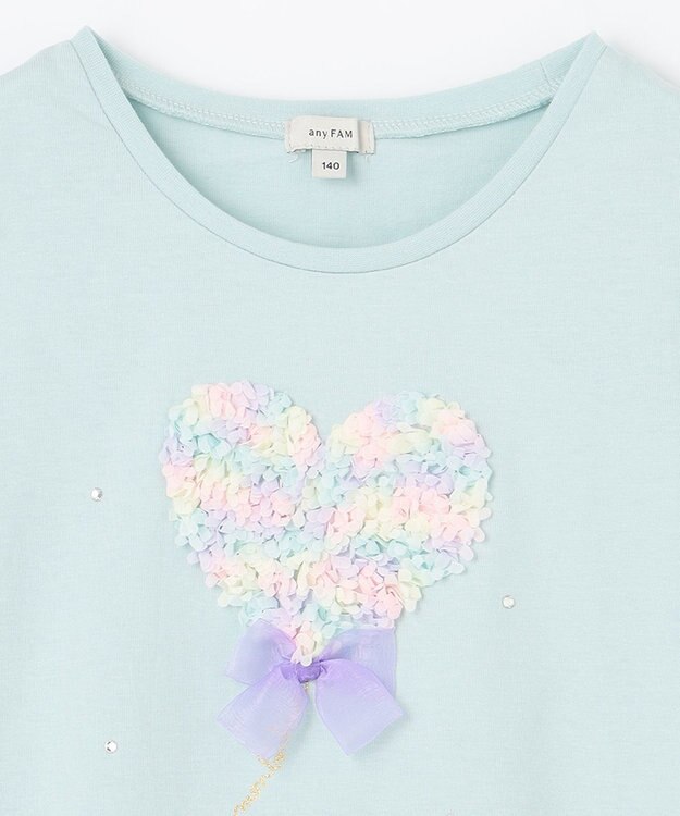 ANY KIDS モシャモシャモチーフ Ｔシャツ エメラルドグリーン×ハート