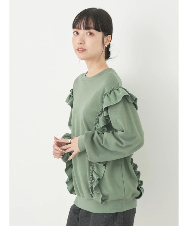 earth music&ecology フリルスウェットプルオーバー Mint