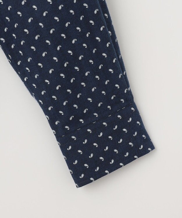 JOSEPH ABBOUD 【オーガニックコットン】フランネルペイズリー柄プリント シャツ ネイビー系5