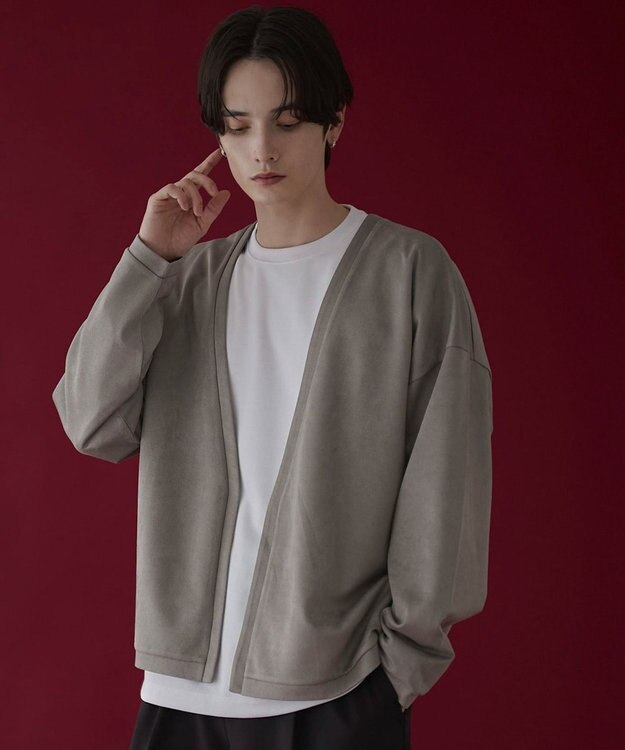 WEGO 【2点SET】フェイクスウェードアンサンブルカーディガン ベージュ