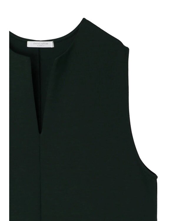 Green Parks キーネックダンボールジャンスカ Dark Green