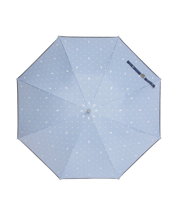 MOONBAT POLO RALPH LAUREN（ポロ ラルフローレン）晴雨兼用日傘 ドット 長傘 遮光率100％ 遮熱 UV ペールスカイ