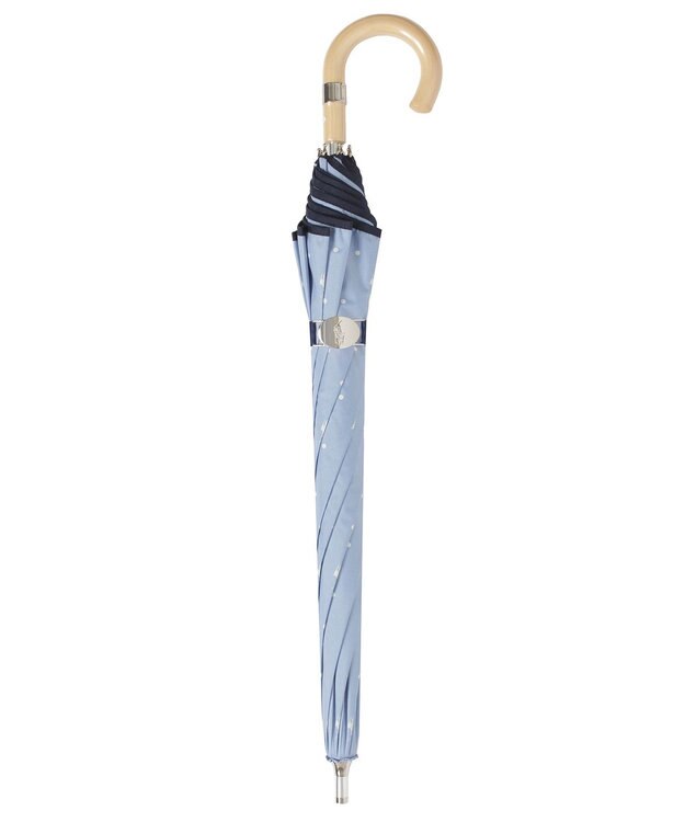 MOONBAT POLO RALPH LAUREN（ポロ ラルフローレン）晴雨兼用日傘 ドット 長傘 遮光率100％ 遮熱 UV ペールスカイ