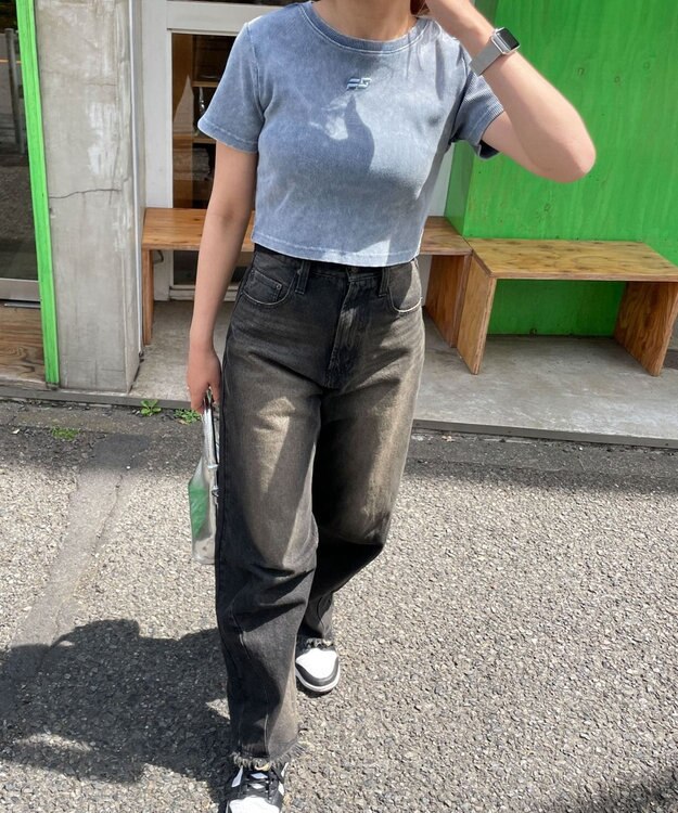 WEGO ヴィンテージウォッシュリブT ブルー