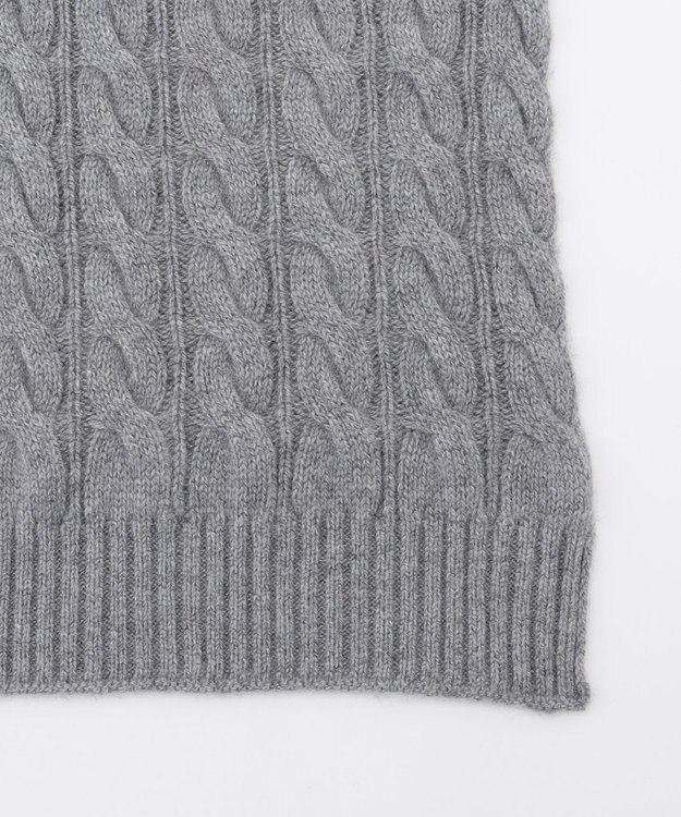 BEIGE， 【洗える】SEDONA / ウールカシミヤケーブルストール Gray